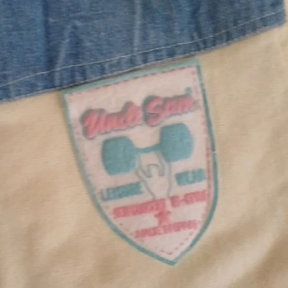 80s vintage Uncle Sam lifting bodybuilding gym streetwear vest L - Picture 13 of 14